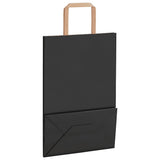 Paper Bags 250 pcs with Handles Black 21x11x31 cm 4101868