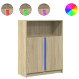 Sideboard with LED Sonoma Oak 77x34x100 cm Engineered Wood 852147