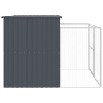 Dog House with Run Anthracite 214x253x181 cm Galvanised Steel 3189119