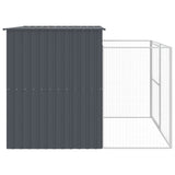 Dog House with Run Anthracite 214x253x181 cm Galvanised Steel 3189119