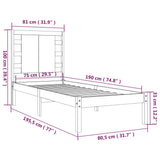 Bed Frame without Mattress White 75x190 cm Small Single Solid Wood 3104179