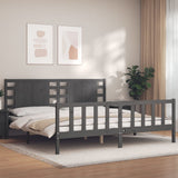 Bed Frame without Mattress Grey 200x200 cm Solid Wood Pine 3192838
