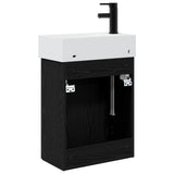 Bathroom Vanity Unit with Tap Black Oak 45.5 x 22.5 x 84 cm 889426