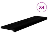Stair Treads 4 pcs Brown Black 100x30x2 cm Solid Wood Oak 3283022