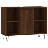 Bathroom Cabinet Brown Oak 80x33x60 cm Engineered Wood 831635