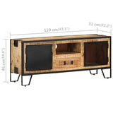 TV Cabinet 110x31x46 cm Rough Mango Wood 328284