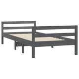 Bed Frame without Mattress Grey 90x200 cm Solid Wood Pine 821626