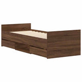 Bed Frame without Mattress Brown Oak 90x190 cm Single 3203816