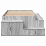 Storage Bed Frame Grey Sonoma 90 cm Engineered Wood 3335586