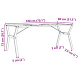 Dining Table Legs Y-Frame 180x80x73 cm Steel 357937