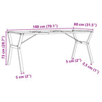 ZNTS Dining Table Legs Y-Frame 180x80x73 cm Cast Iron 357937