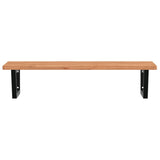 Basin Shelf Wall Mounted Steel and Solid Wood Beech 3302443