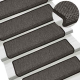 Stair Mats Self-adhesive Sisal-Look 15 pcs 65x21x4 cm Anthracite 326885