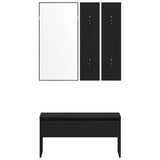 Hallway Furniture Set 4 pcs Black Oak Engineered wood 862107