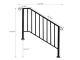 Matte Black Outdoor 3 Level Iron Handrail 23559208