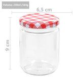 Glass Jam Jars with White and Red Lid 96 pcs 230 ml 50799