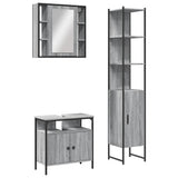 ZNTS 3 Piece Bathroom Cabinet Set Grey Sonoma Engineered Wood 3214738