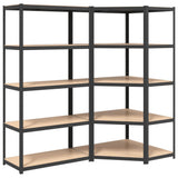 5-Layer Heavy-duty Shelves 2 pcs Grey Steel&Engineered Wood 3154207