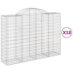 Arched Gabion Baskets 18 pcs 200x50x140/160 cm Galvanised Iron 3146376