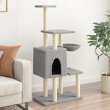 Cat Tree with Sisal Scratching Posts Light Grey 131 cm 172128