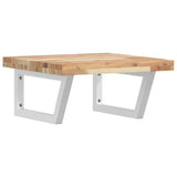 Basin Shelf Wall Mounted Steel and Solid Wood Acacia 3302766