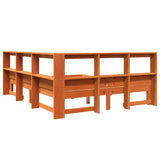 Bookcase Bed without Mattress Wax Brown 140x200 cm Solid Wood Pine 3324384