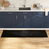Kitchen Rug Cutlery Black 180 x 60 cm Velvet 42013428
