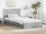 Bed Frame with Drawer Concrete Grey 90 x 190 cm Engineer Wood 3410206