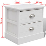 ZNTS French Bedside Cabinets 2 pcs White 242887