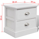 ZNTS French Bedside Cabinets 2 pcs White 242887