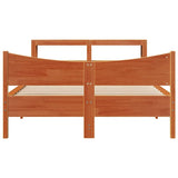 Bed Frame with Headboard Wax Brown 150x200 cm King Size Solid Wood Pine 3306302