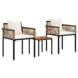 Outdoor Furniture Set Beige and Cream White Poly Rattan 42025234