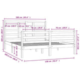 Bed Frame without Mattress White Solid Wood 160x200 cm 3105871