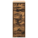 Garage Storage Cabinet Smoked Oak 30x51x85 cm Solid Wood Pine 860584