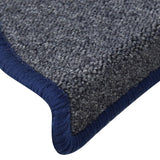 Stair Mats 15 pcs 56x17x3 cm Dark Grey and Blue Half Round 322364
