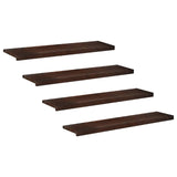 Stair Treads 4 pcs 120 x 30 x 2 cm Dark Brown Solid Beech Wood 3446243