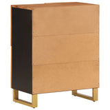 Side Cabinet Brown and Black 60x33.5x75 cm Solid Wood Mango 356809