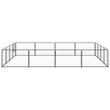 Dog Kennel Black 16 m Steel 3082143