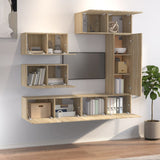 6 Piece TV Cabinet Set Sonoma Oak Engineered Wood 3114552