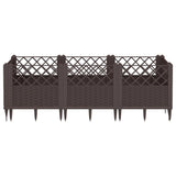 Garden Planter with Pegs Brown 123.5x43.5x43.5 cm PP 368016