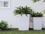 Planter with Removable Inner White 21 / 49 L PP Rattan 364677