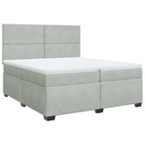Box Spring Bed with Mattress Light Grey 200x200 cm Velvet 3290996