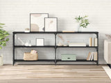 Console Table Black Oak 156 x 28 x 80.5 cm Engineered Wood 882786