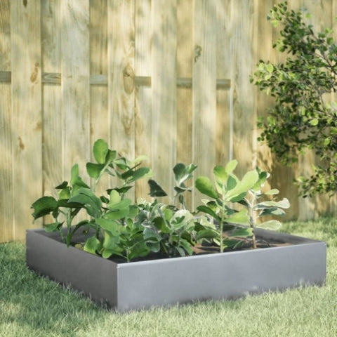 ZNTS Garden Raised Bed 100x100x33.5 cm Galvanised Steel 851029