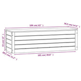 Storage Box White 109x36.5x33 cm Solid Wood Pine 823625
