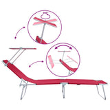 Sun Lounger Folding 2 pcs Red 58 x 188 x 77cm Polyester 42003061