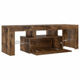 TV Cabinet with LED Lights Smoked Oak 120x35x40 cm 815666