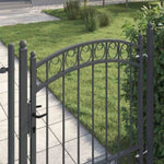 Fence Gate with Lock Grey 125 x 100 cm Powder-coated steel 42008973