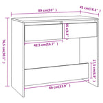 Console Table White 89x41x76.5 cm Steel 809566