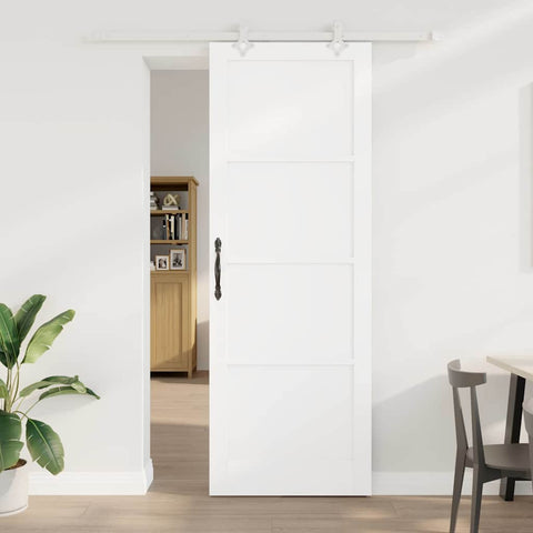 Sliding Door Manual White 83 x 232 cm Solid pine wood and steel 3333565